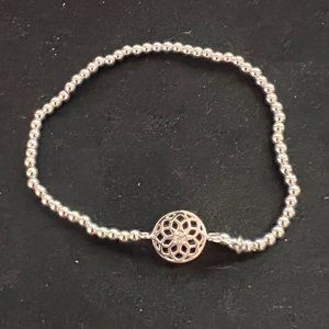 Katie Loxton Silver Tone Ball Beaded Rhinestone Stretch Bracelet